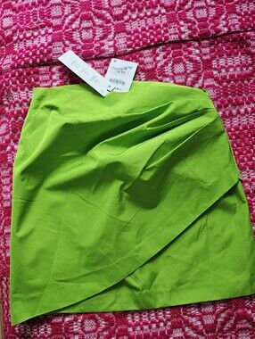 Zara Lime Green Wrap Mini Skirt